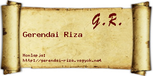 Gerendai Riza névjegykártya